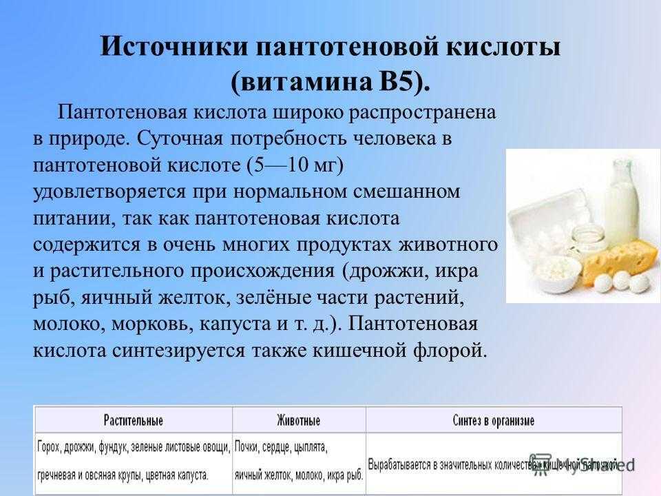 Презентация витамин b5