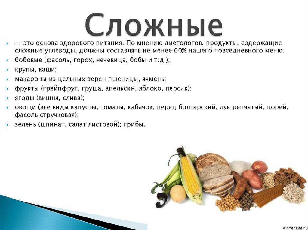 Медленные углеводы (сложные): список продуктов и таблица для похудения