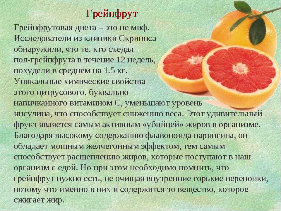 Грейпфрут: польза и вред для здоровья, состав, применение при похудении