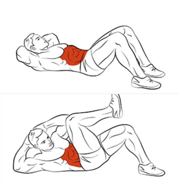 Техника скручиваний на пресс Делаем кранчи правильно Классические прямые, лежа на полу, 13 эффективных вариаций упражнения для проработки мышц живота