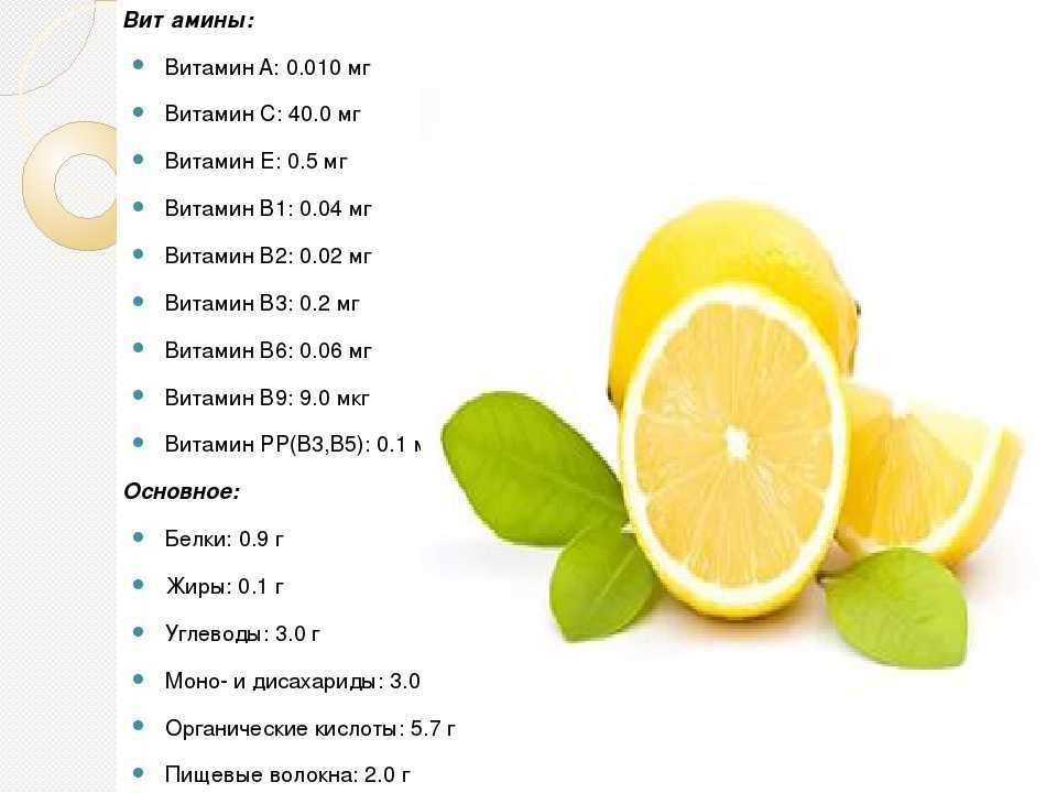 Лимон: состав, калорийность, польза и вред фрукта для организма